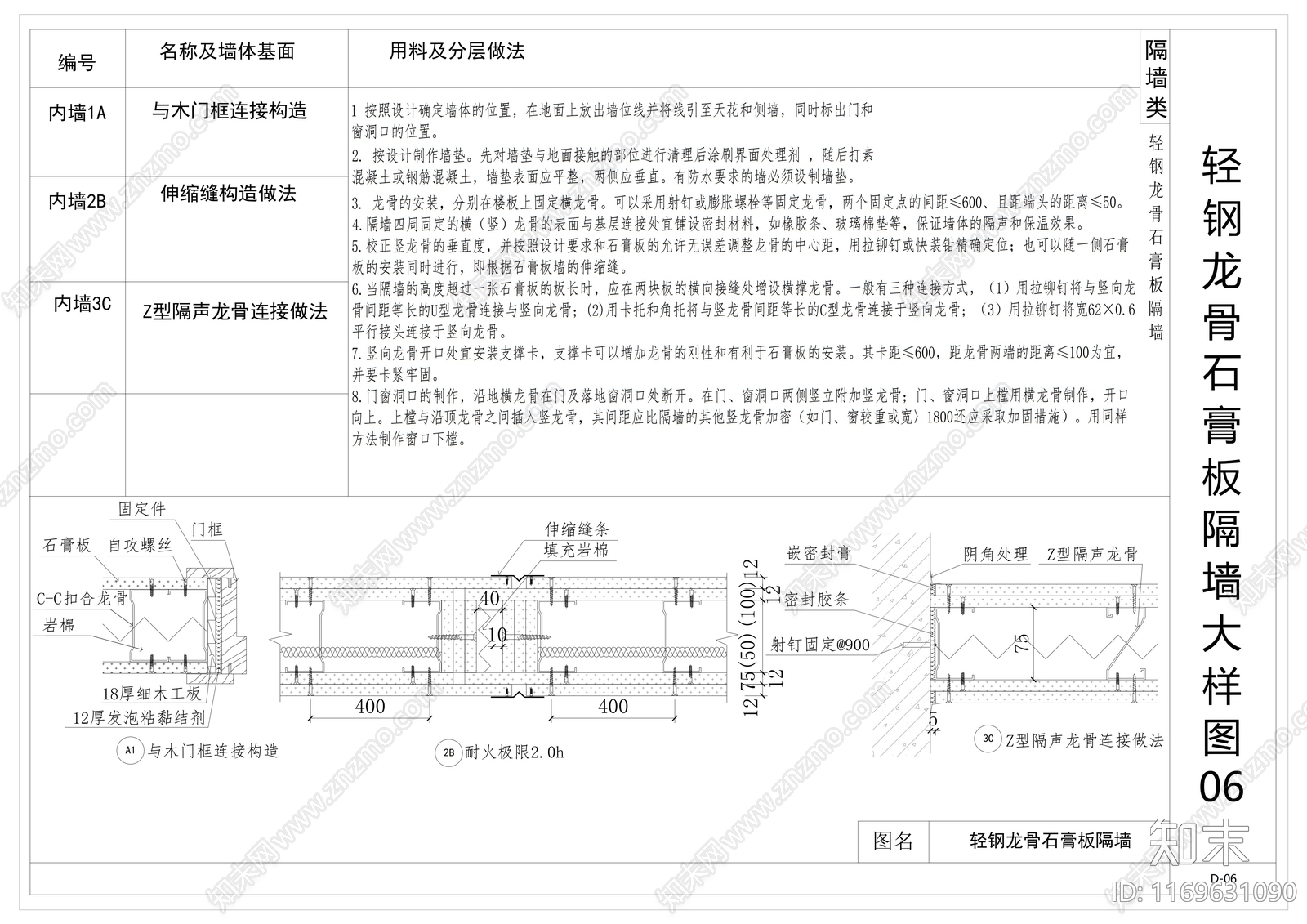 现代墙面节点施工图下载【ID:1169631090】