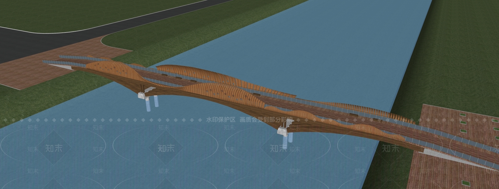 现代景观桥SU模型下载【ID:1169635994】