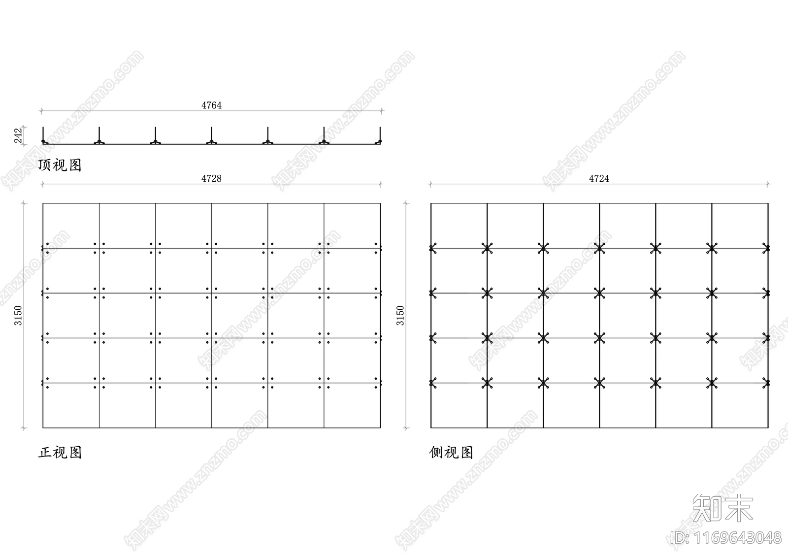 幕墙结构cad施工图下载【ID:1169643048】
