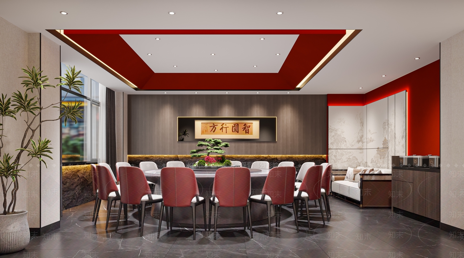 新中式现代包厢3D模型下载【ID:1169645944】