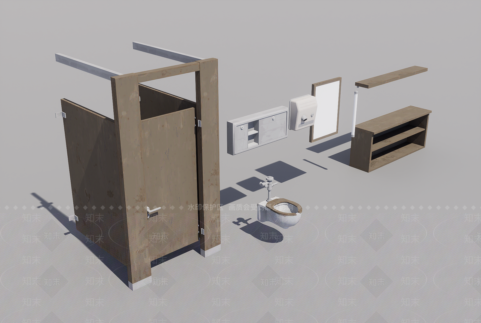 现代卫生间3D模型下载【ID:1169645915】
