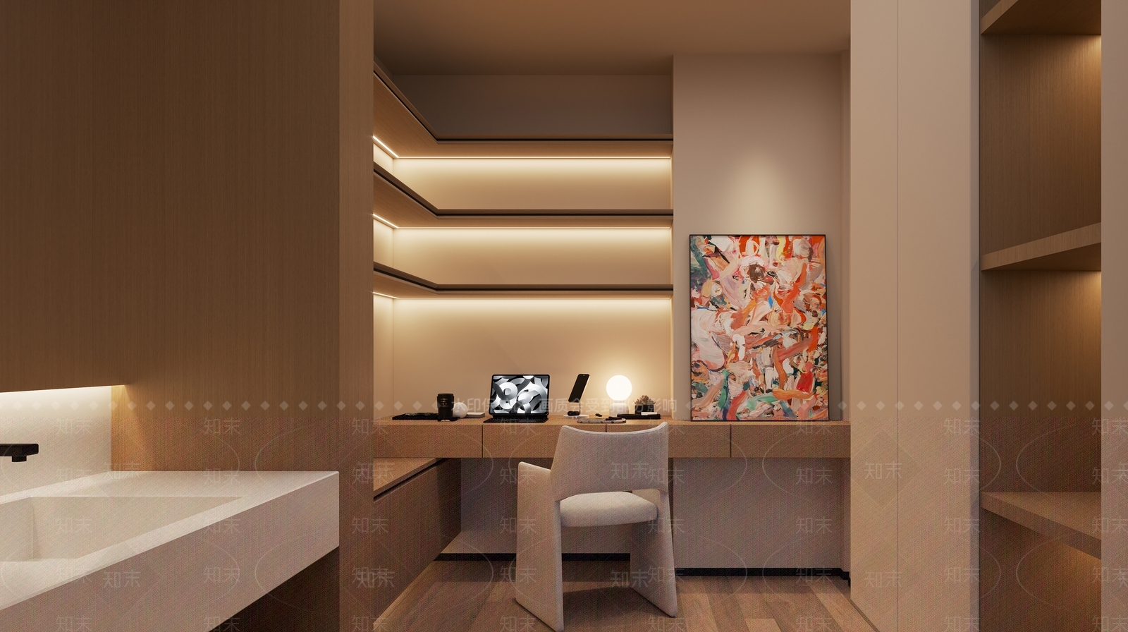 现代榻榻米卧室3D模型下载【ID:1214713505】