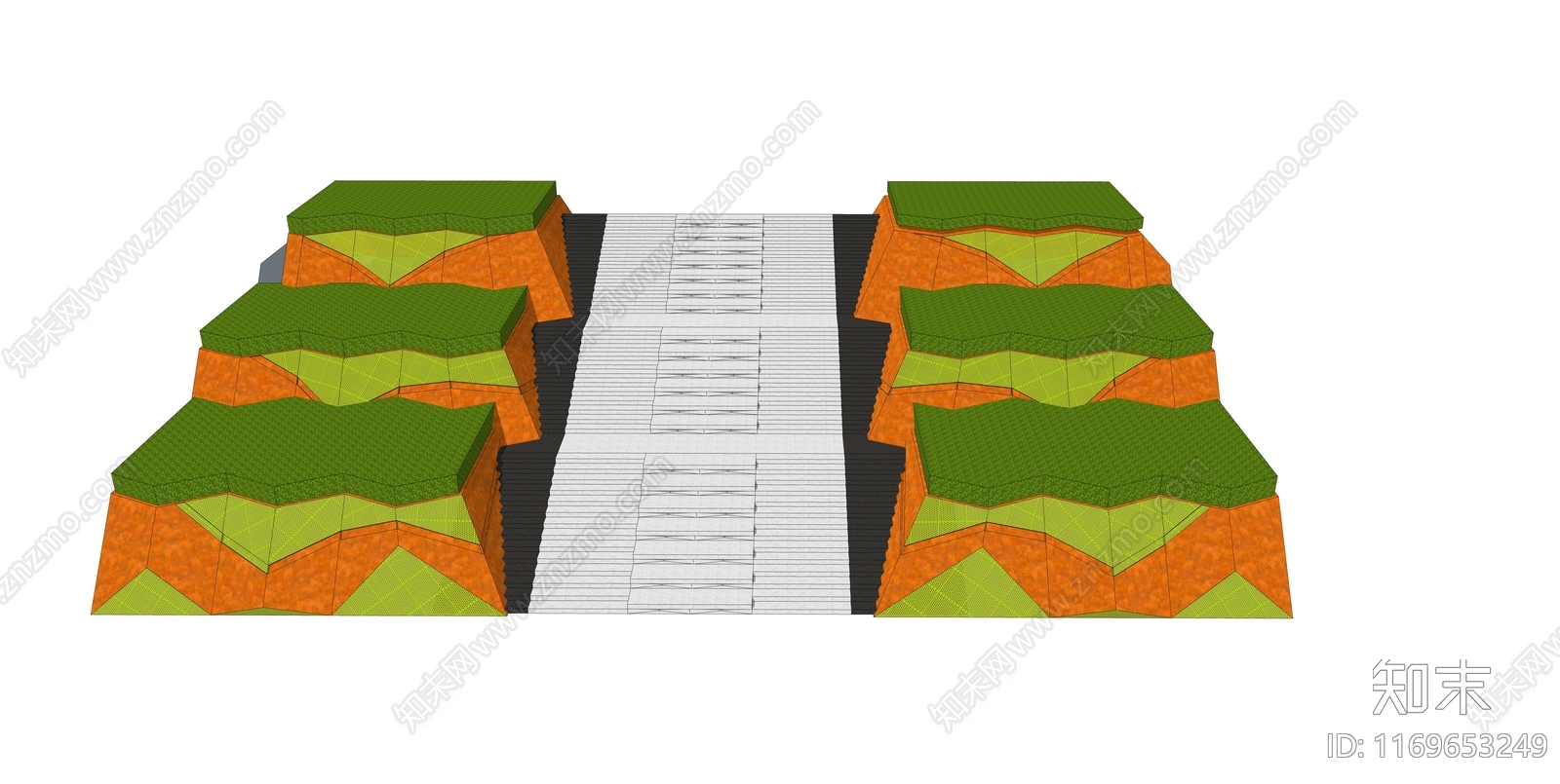 现代台阶景观SU模型下载【ID:1169653249】