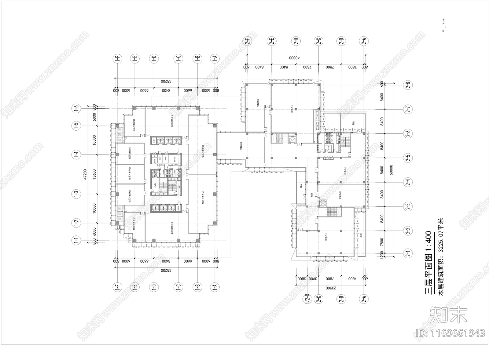 现代办公楼建筑施工图下载【ID:1169661943】