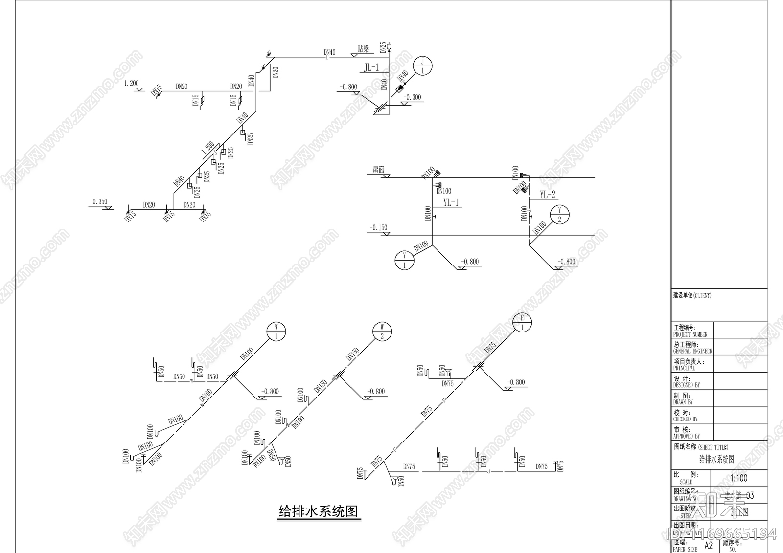 给排水图cad施工图下载【ID:1169665194】