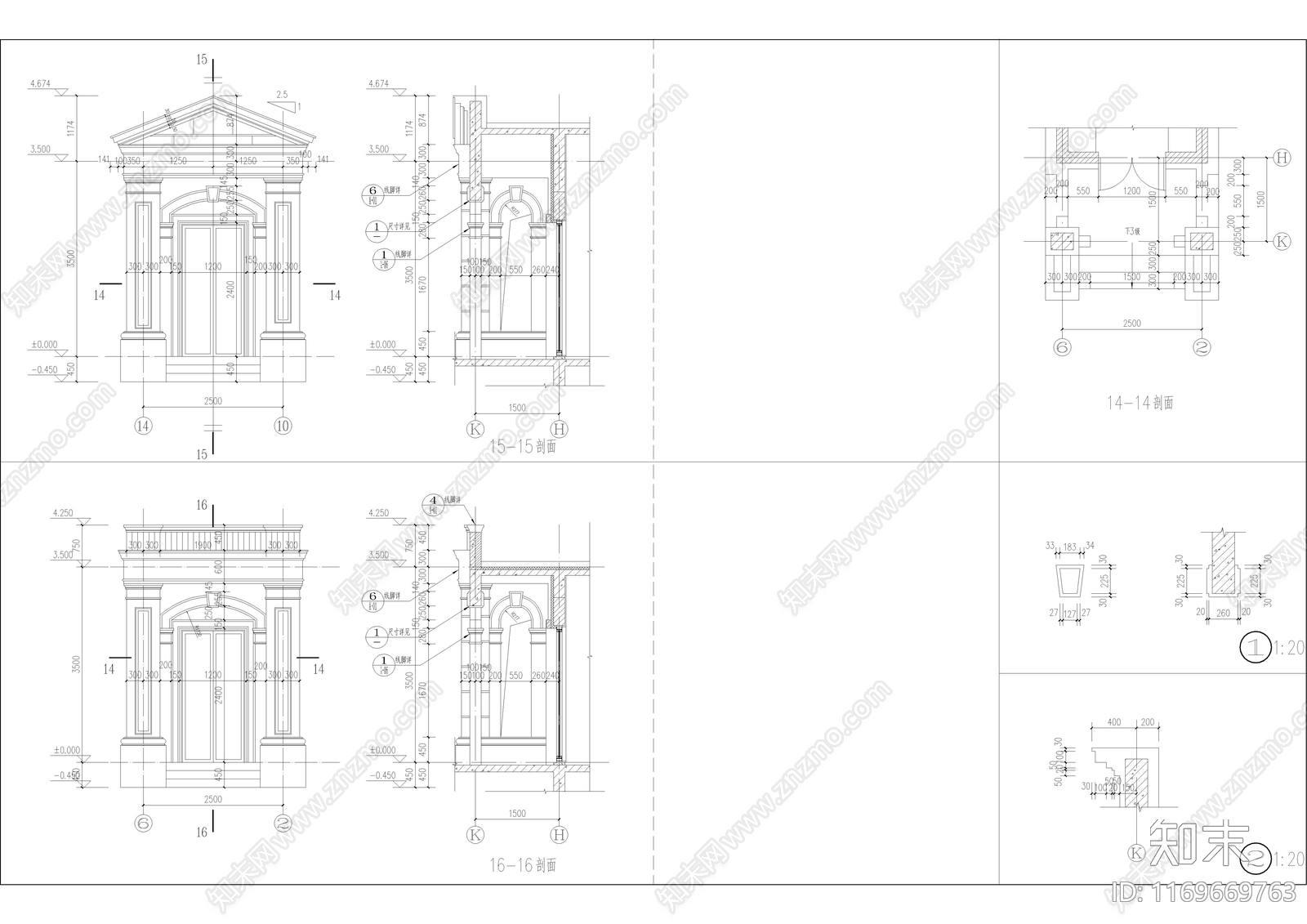 法式别墅建筑cad施工图下载【ID:1169669763】