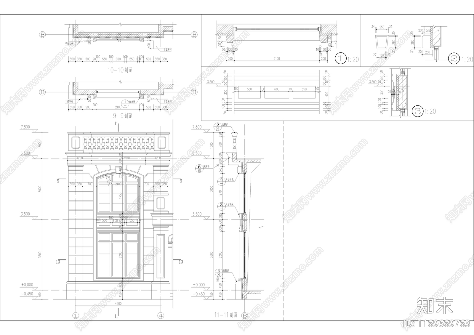 法式别墅建筑cad施工图下载【ID:1169669763】