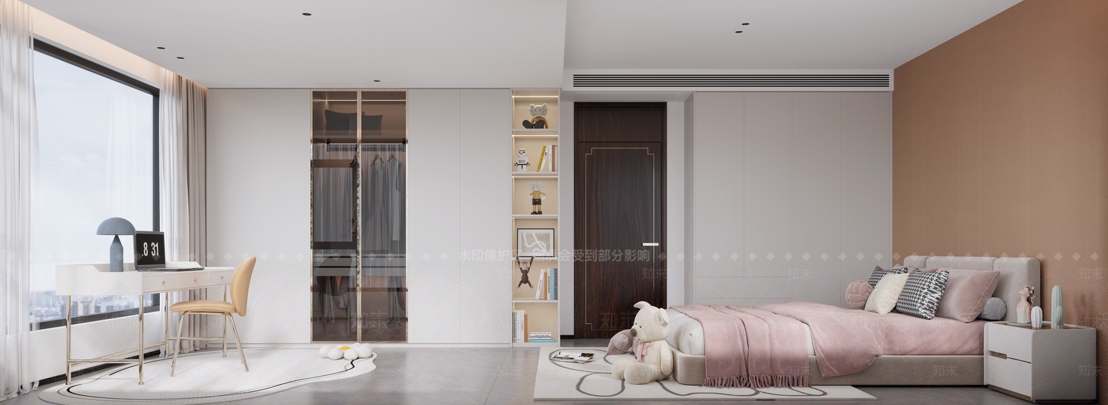 现代极简家居卧室3D模型下载【ID:1169677251】