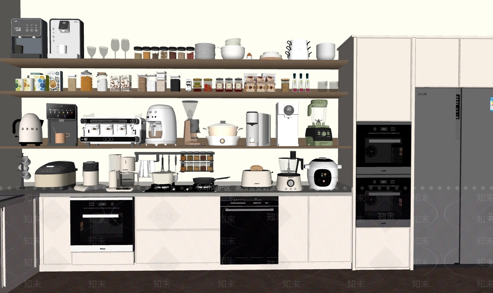 厨房用品组合SU模型下载【ID:1169678930】