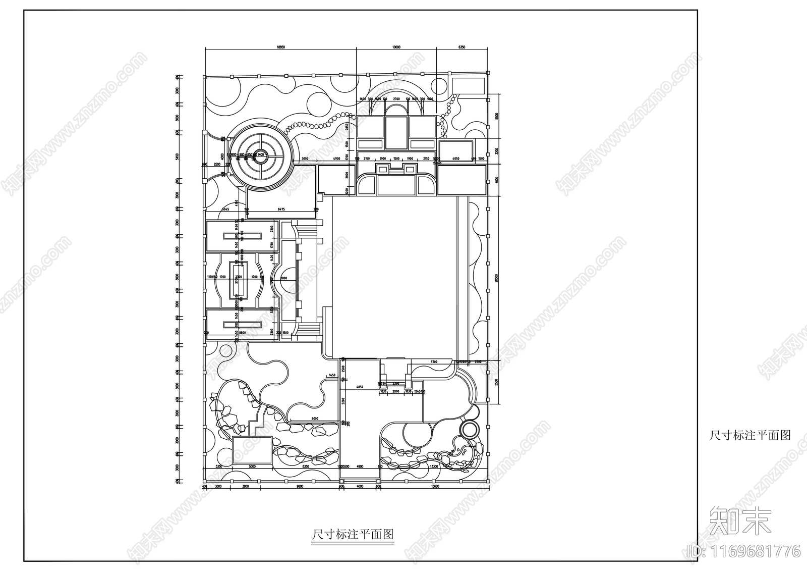 现代庭院cad施工图下载【ID:1169681776】