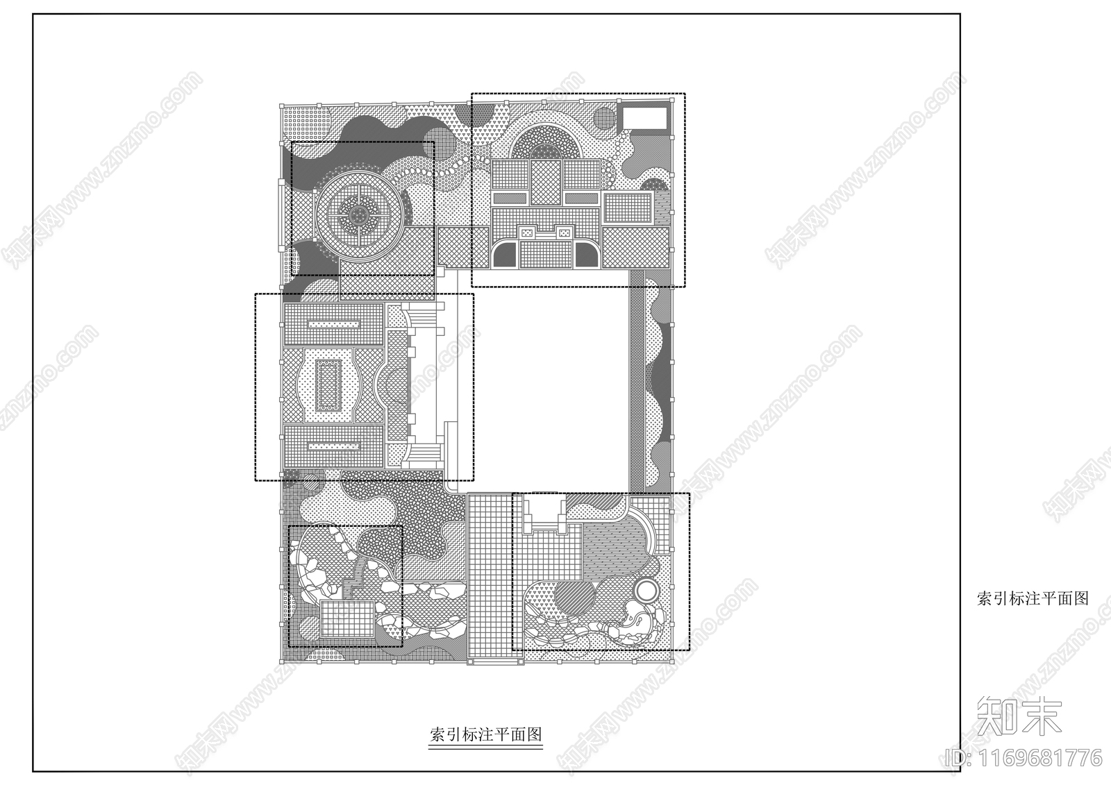 现代庭院cad施工图下载【ID:1169681776】