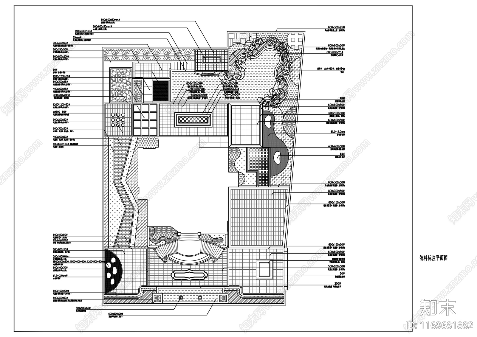 现代庭院cad施工图下载【ID:1169681882】