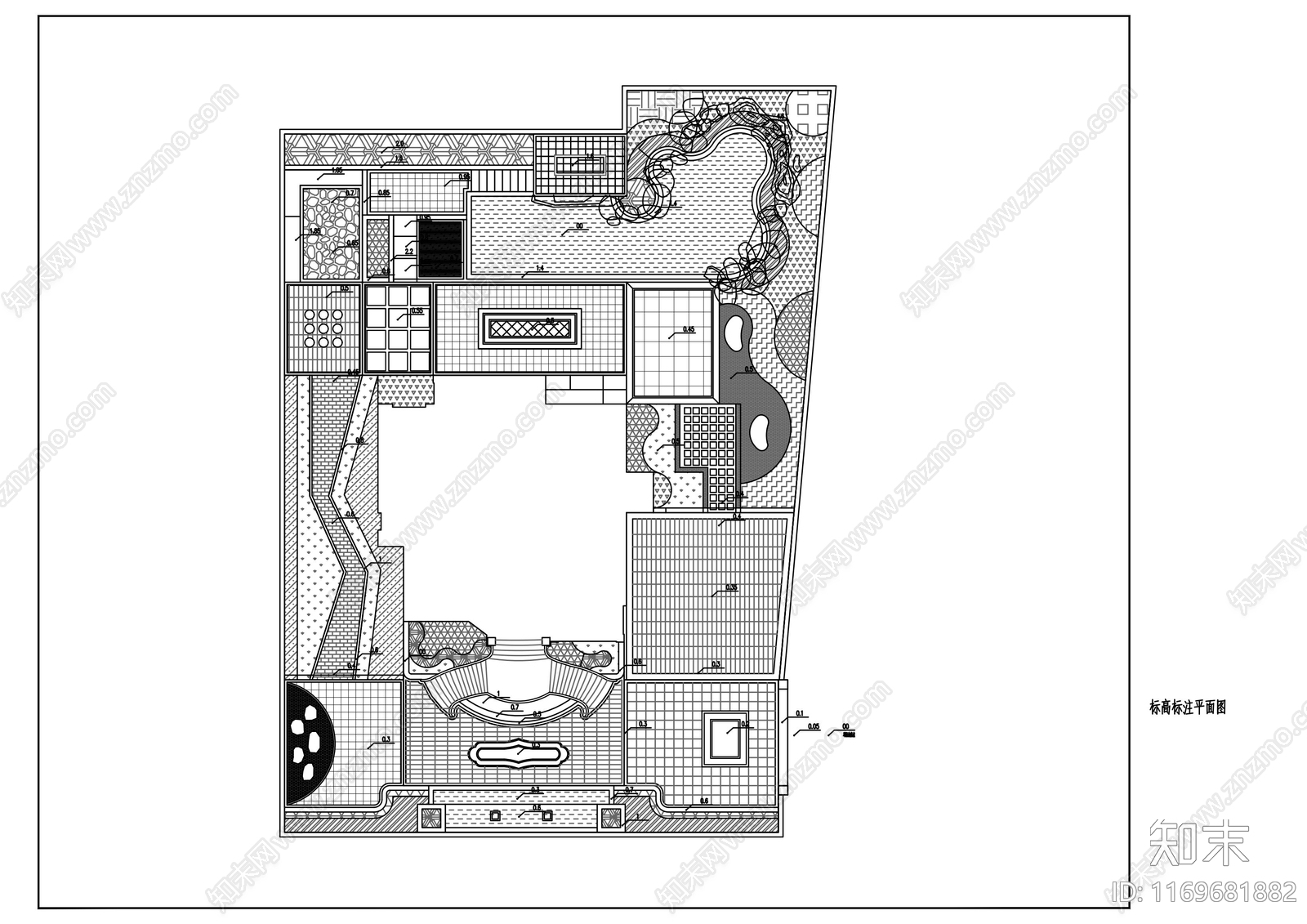 现代庭院cad施工图下载【ID:1169681882】