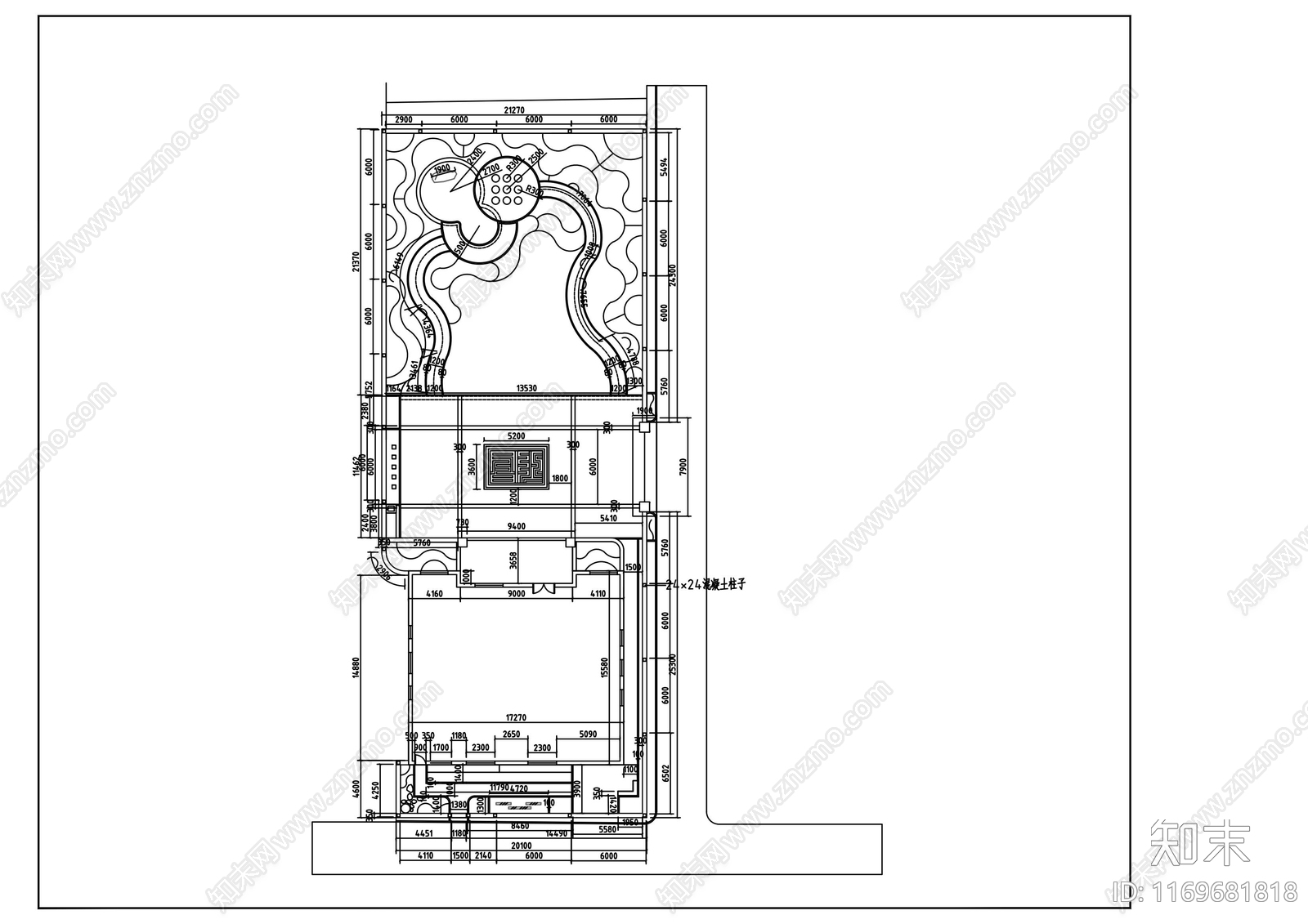 现代庭院cad施工图下载【ID:1169681818】