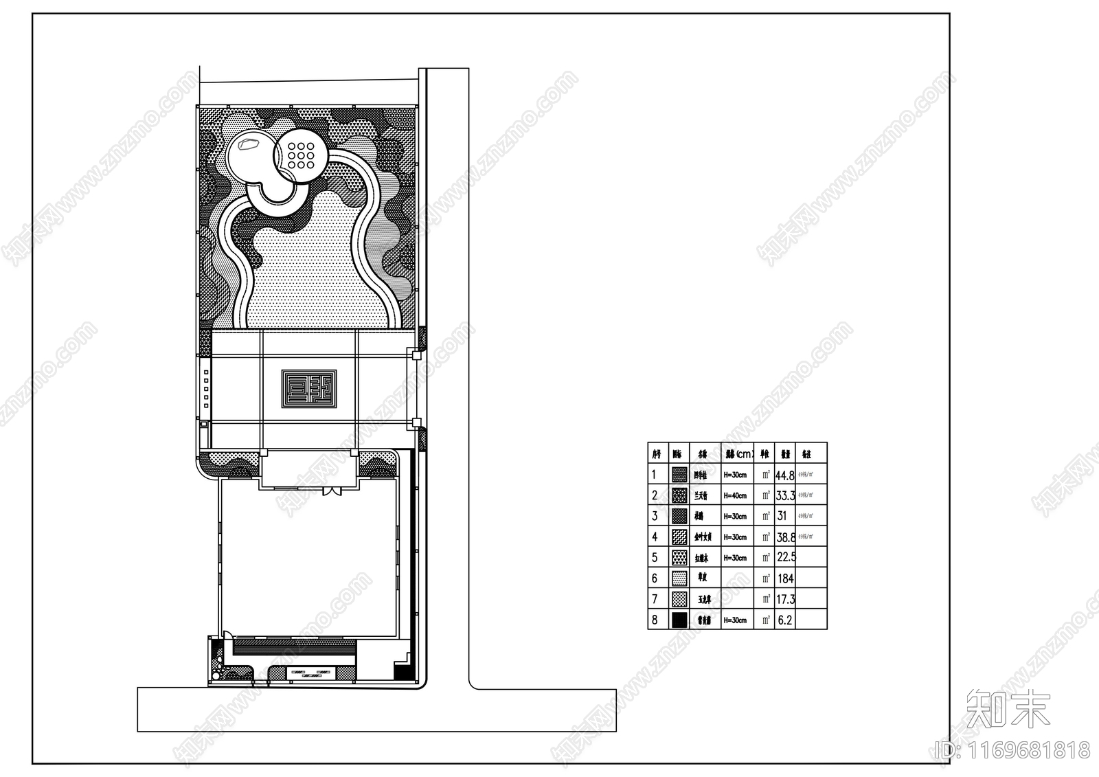 现代庭院cad施工图下载【ID:1169681818】