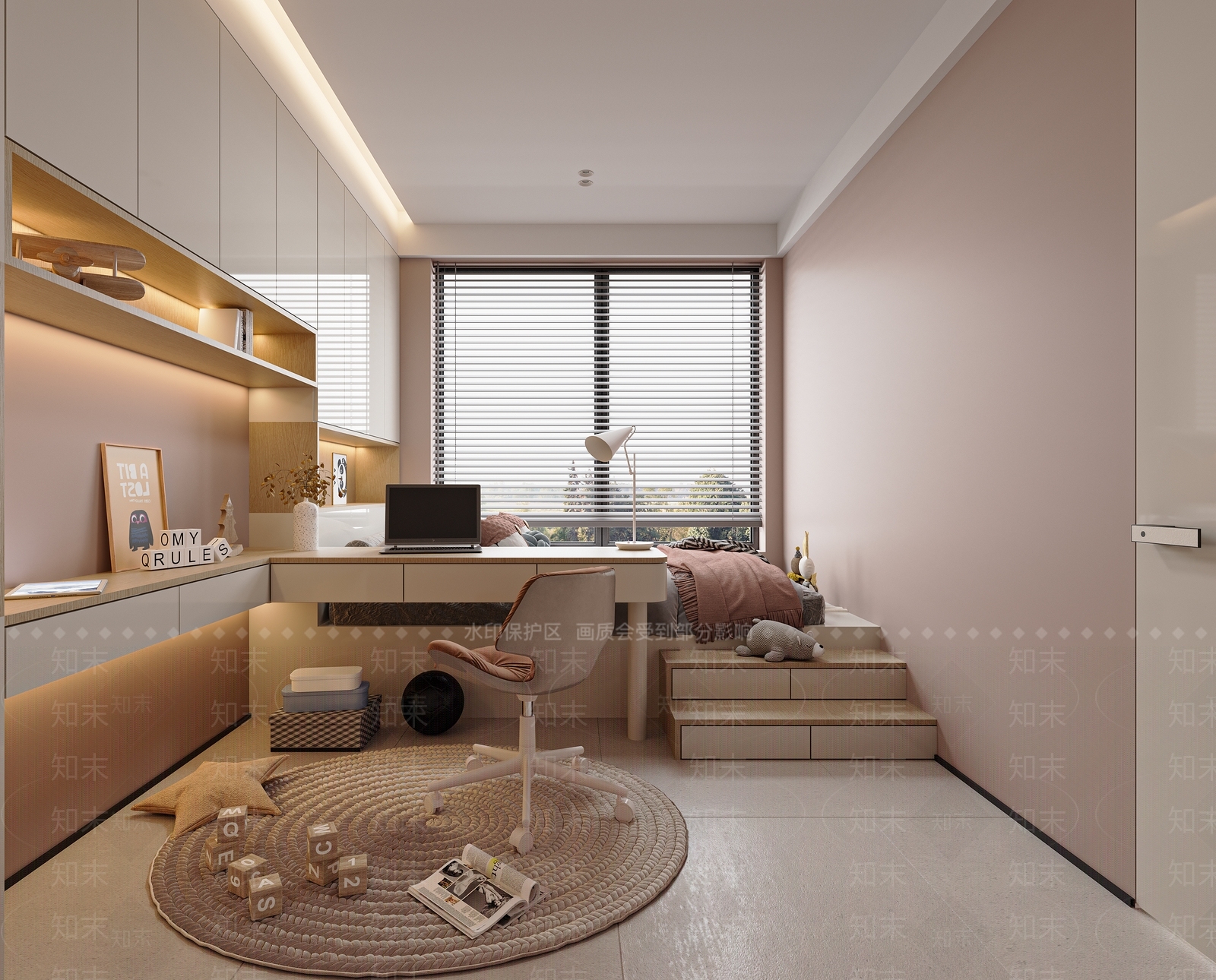 现代北欧女孩房3D模型下载【ID:1169683675】