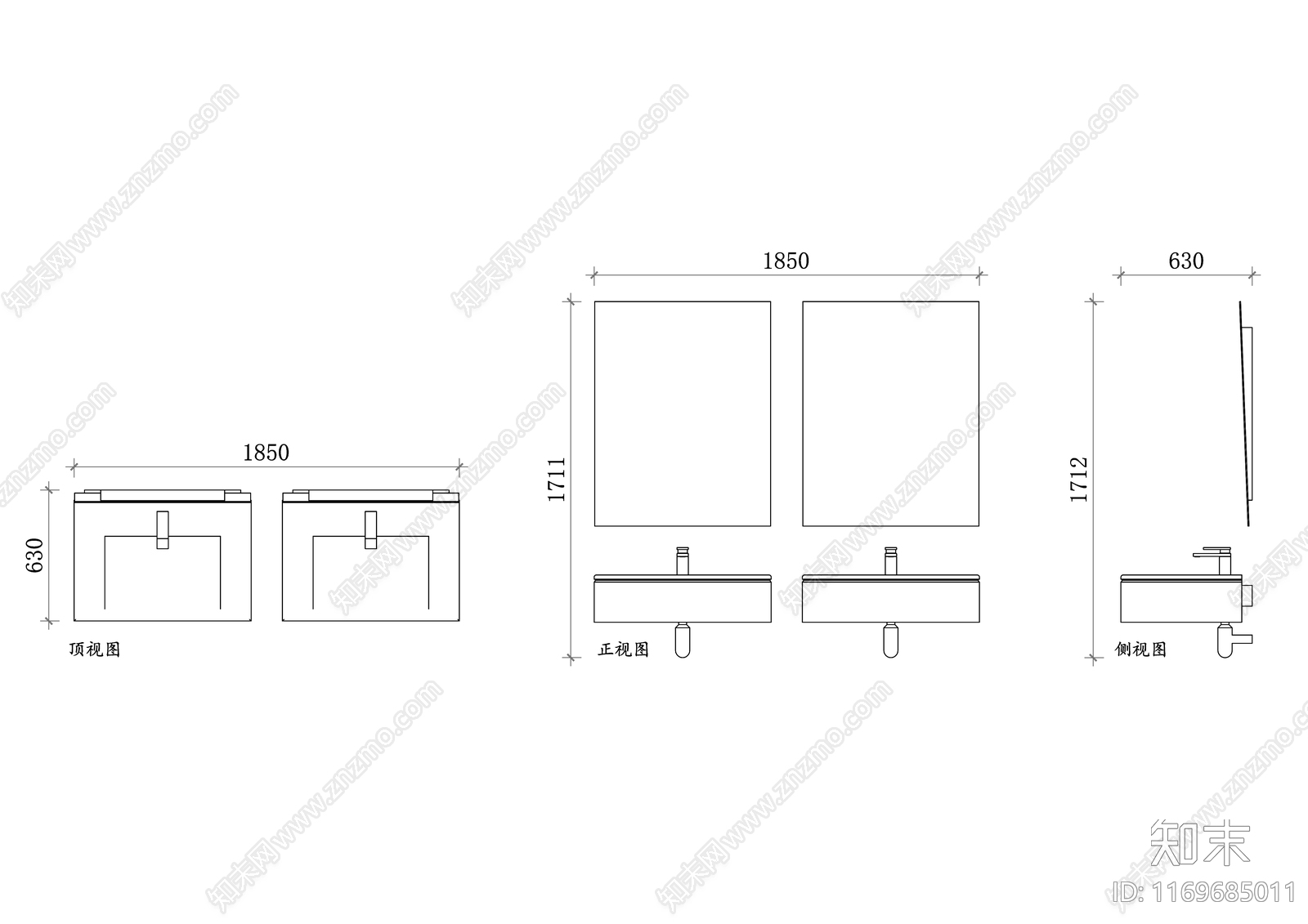 现代公共卫生间cad施工图下载【ID:1169685011】