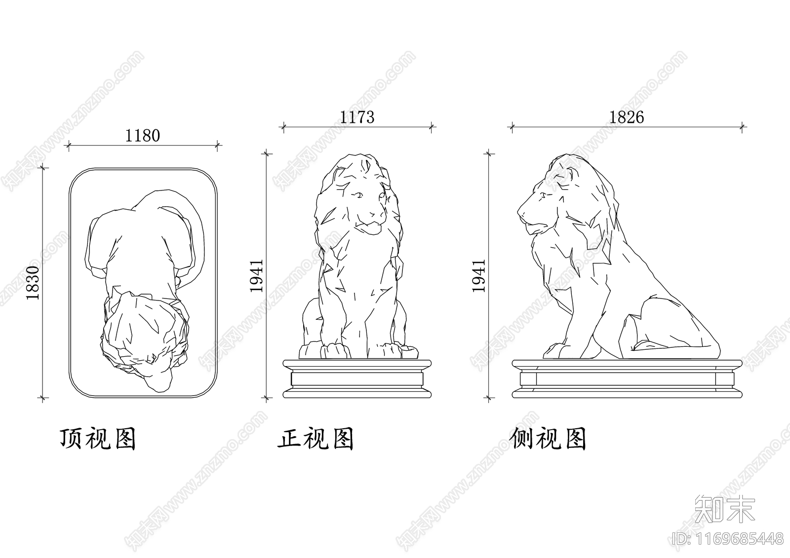 欧式雕塑施工图下载【ID:1169685448】