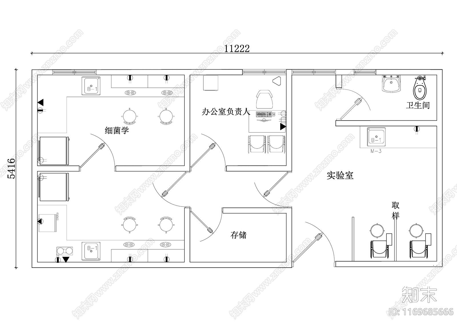 现代工作室cad施工图下载【ID:1169685666】