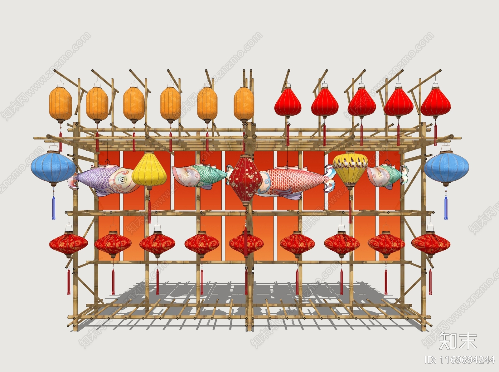 中式灯笼SU模型下载【ID:1169694244】