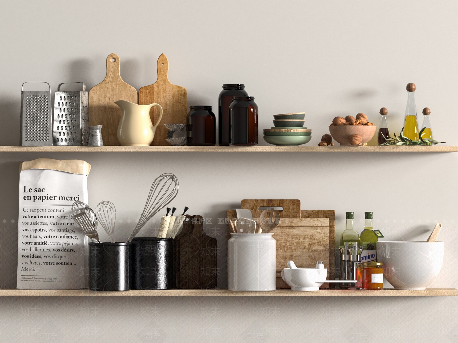 厨房用品组合SU模型下载【ID:1169696494】