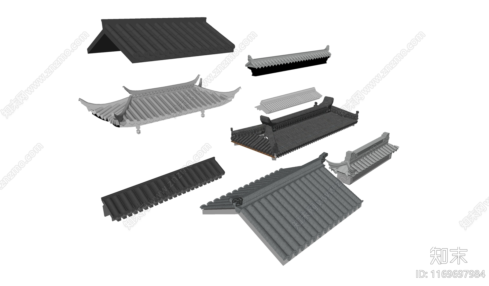 中式屋檐SU模型下载【ID:1169697984】