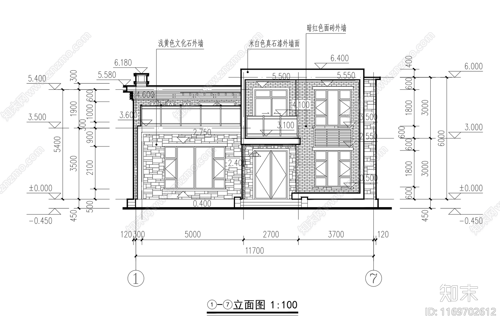 现代别墅建筑cad施工图下载【ID:1169702612】