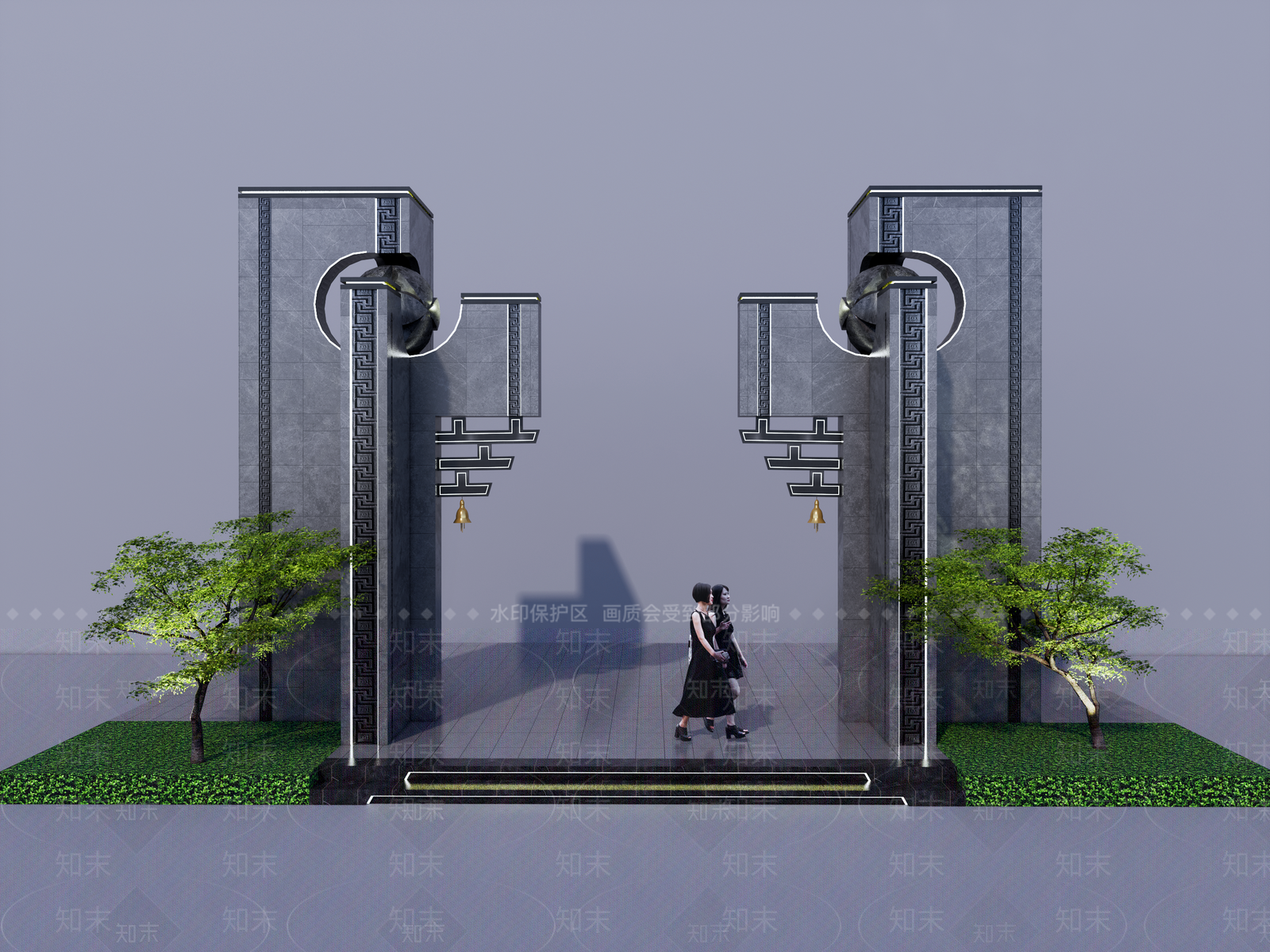 现代牌坊牌楼SU模型下载【ID:1169703228】