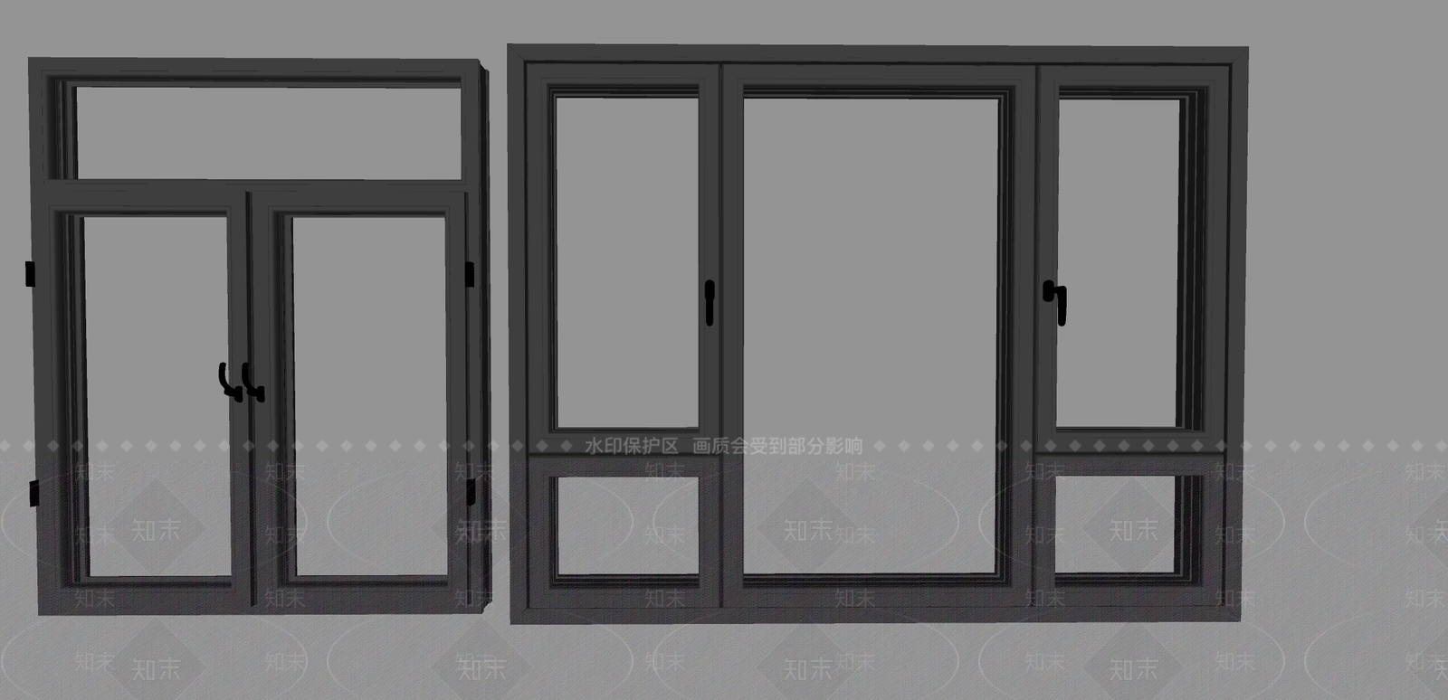 现代平开窗SU模型下载【ID:1169705558】