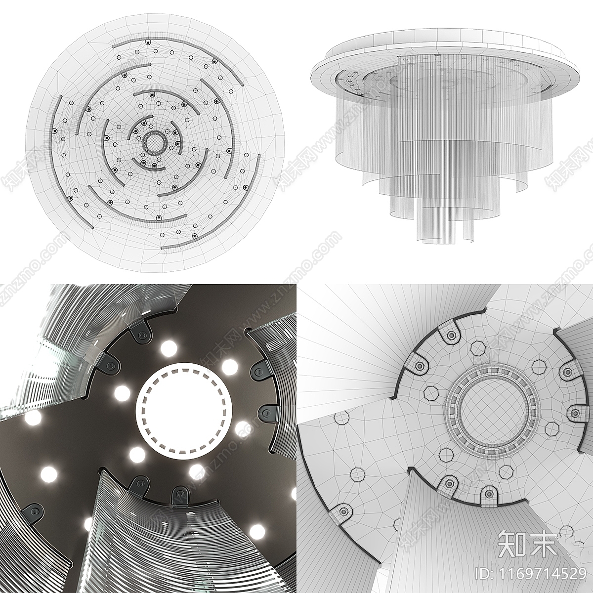 吸顶灯3D模型下载【ID:1169714529】