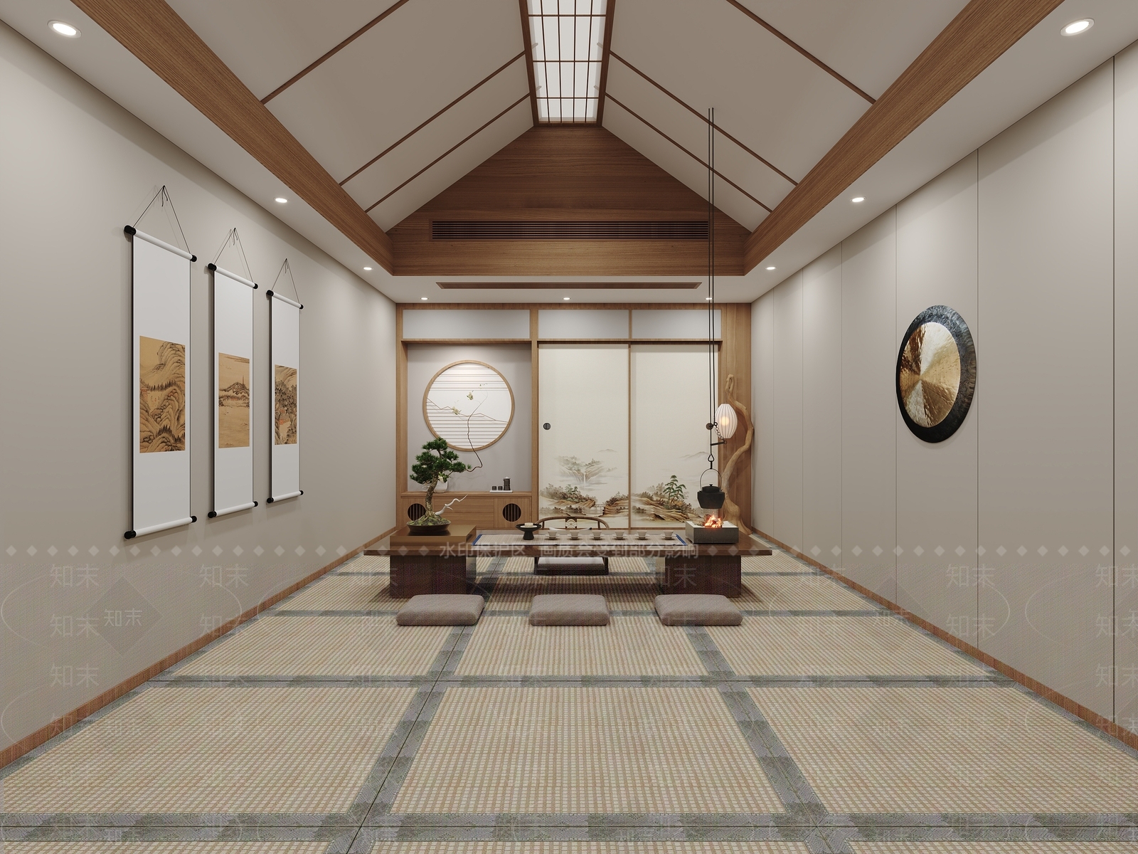 日式现代榻榻米卧室3D模型下载【ID:1169718986】