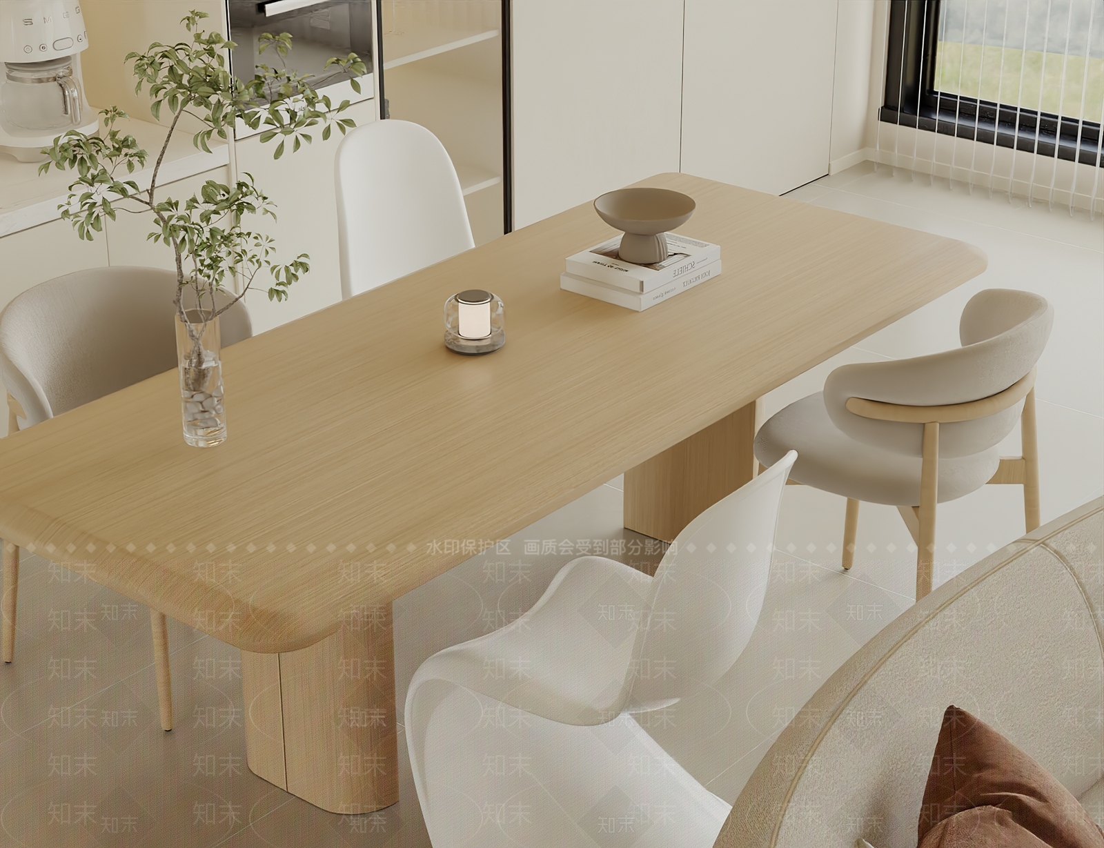 奶油家居餐厅3D模型下载【ID:1214715245】