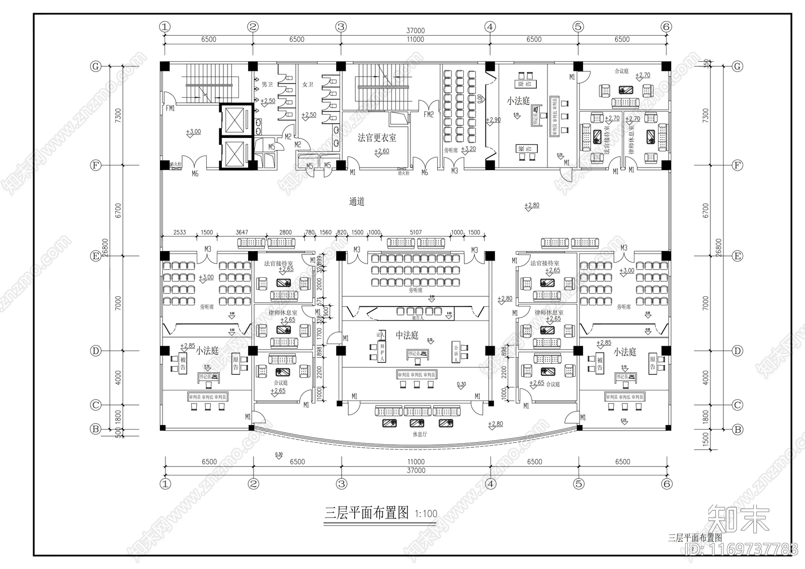 现代整体办公空间cad施工图下载【ID:1169737783】