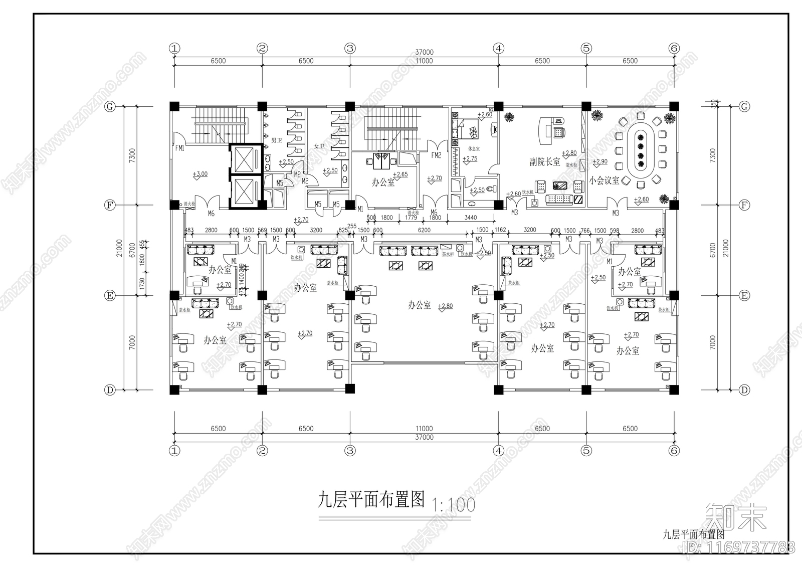 现代整体办公空间cad施工图下载【ID:1169737783】