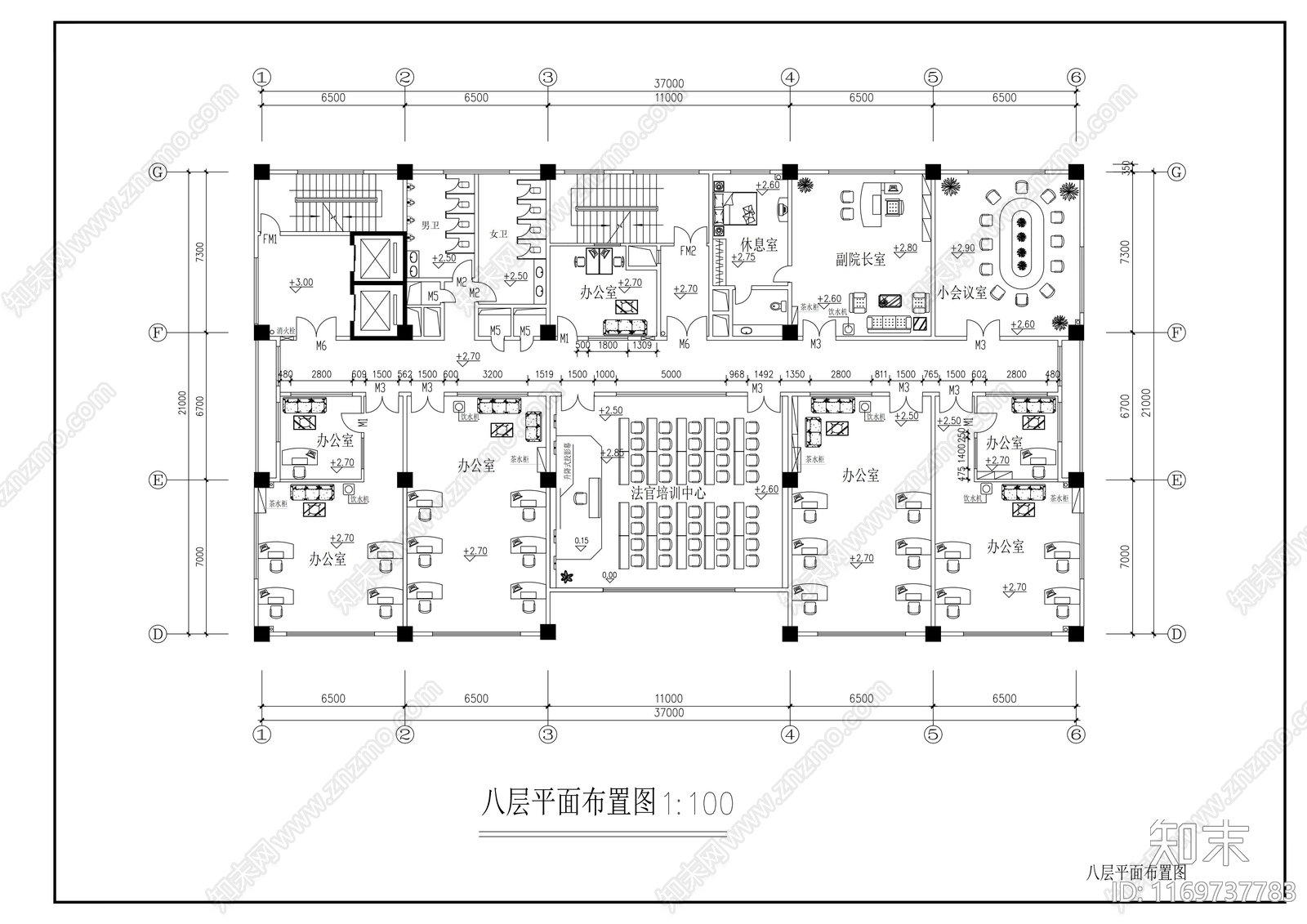 现代整体办公空间cad施工图下载【ID:1169737783】