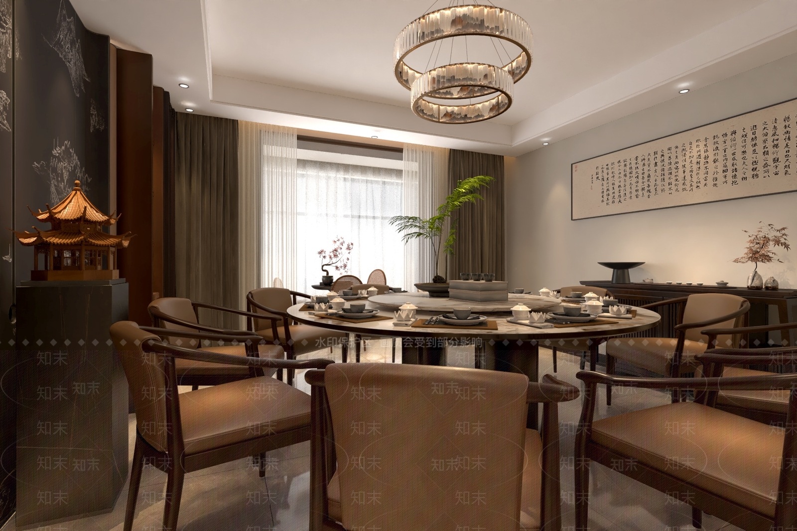 新中式包厢3D模型下载【ID:1169750990】