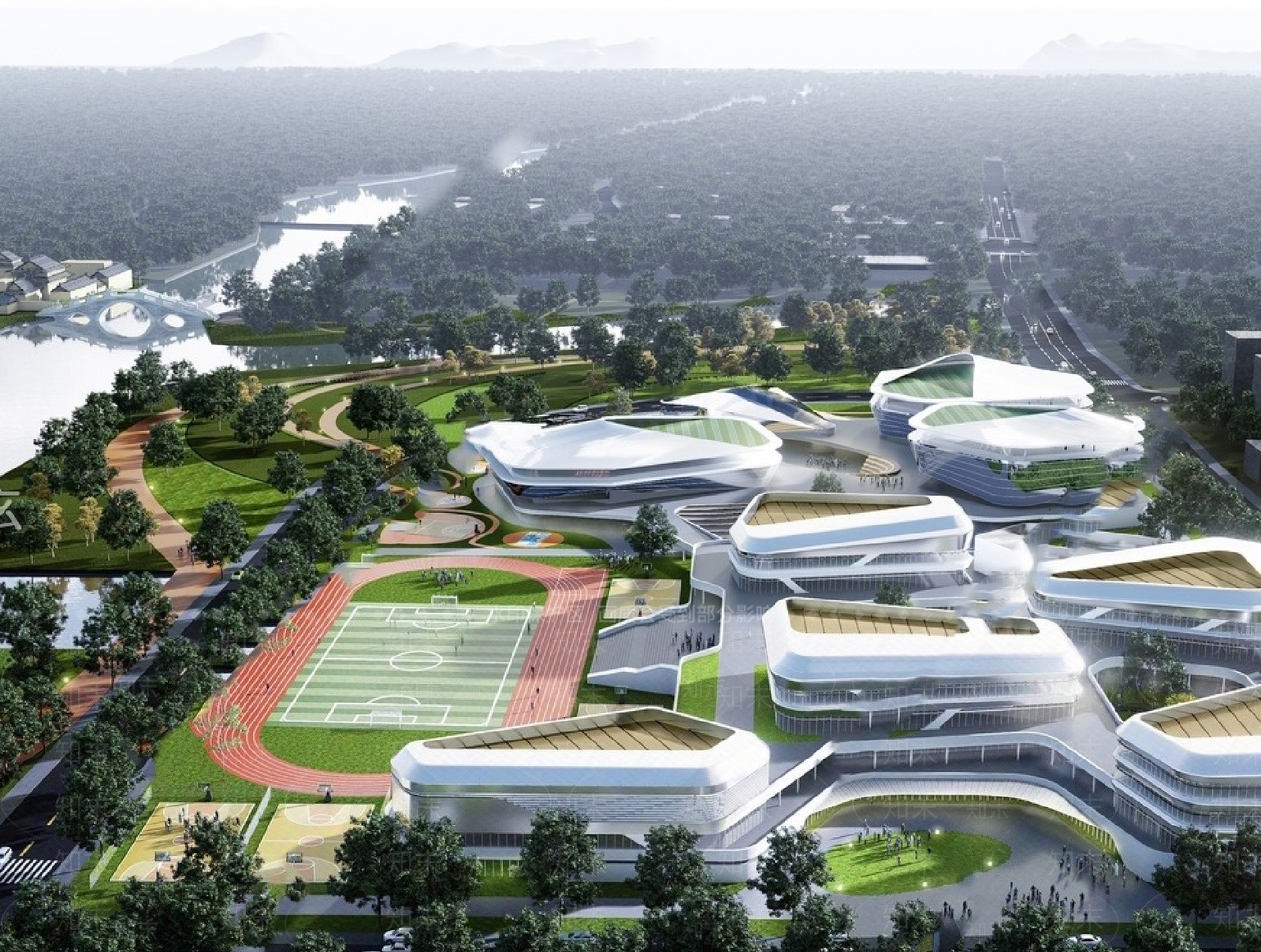 现代学校建筑SU模型下载【ID:1169752544】