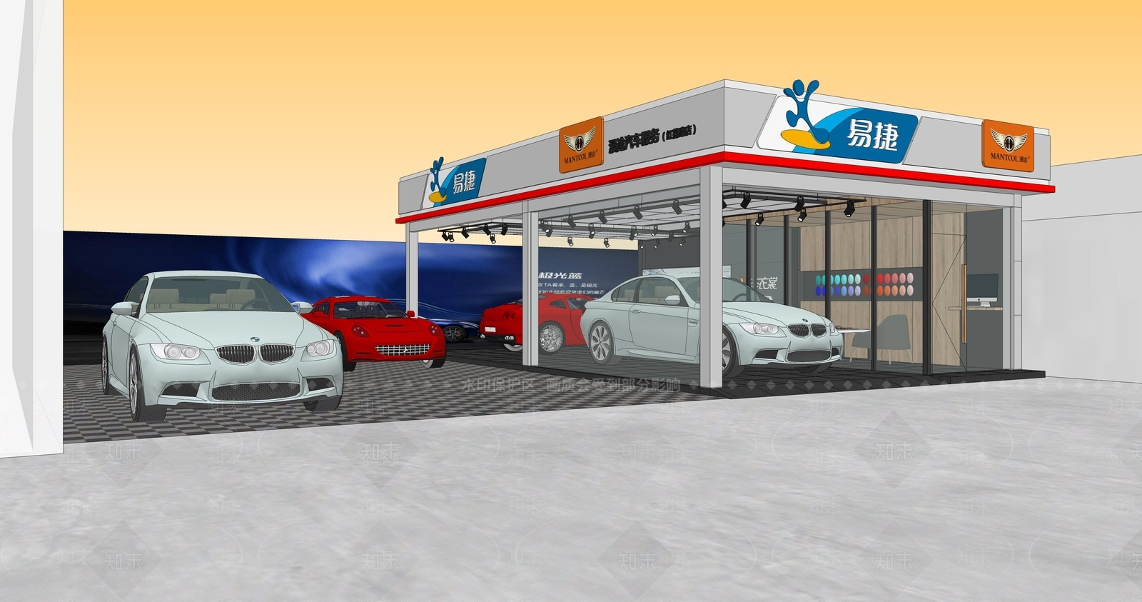 现代汽车4S店SU模型下载【ID:1169752537】