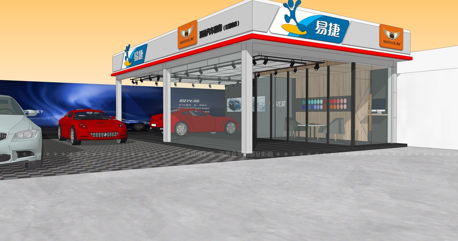 现代汽车4S店SU模型下载【ID:1169752537】