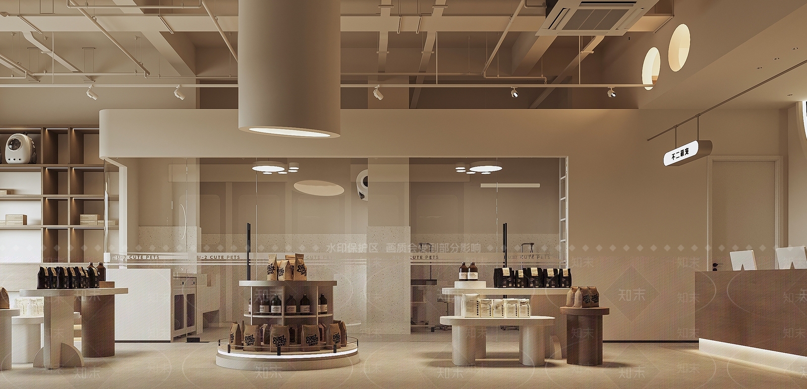 现代奶油宠物店SU模型下载【ID:1169754152】