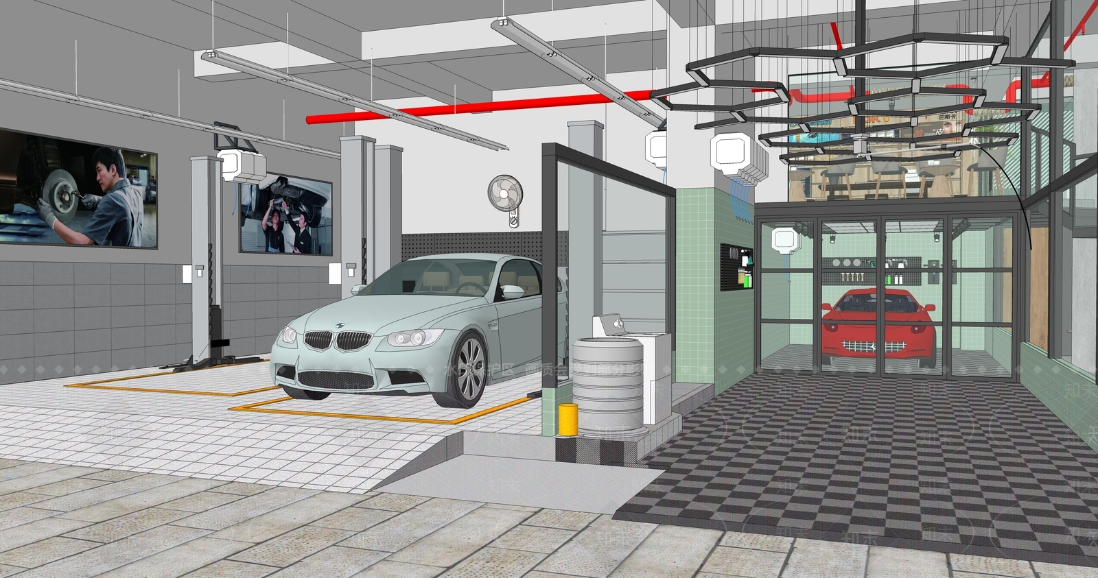 工业汽车4S店SU模型下载【ID:1169753533】