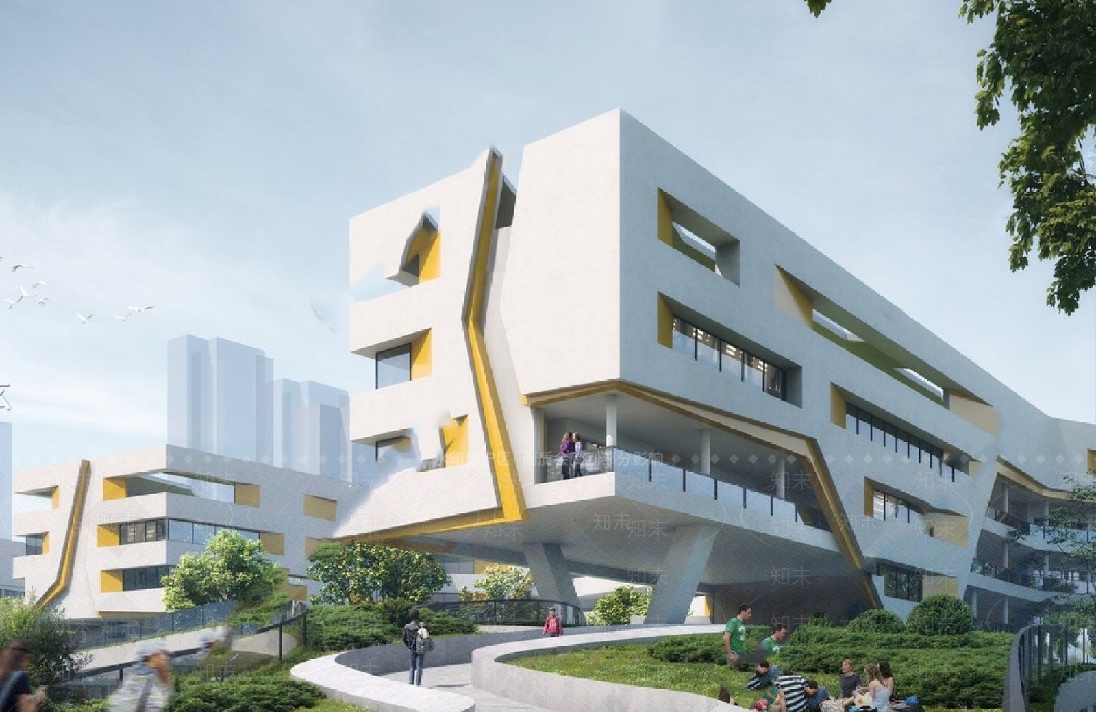现代学校建筑SU模型下载【ID:1169754810】