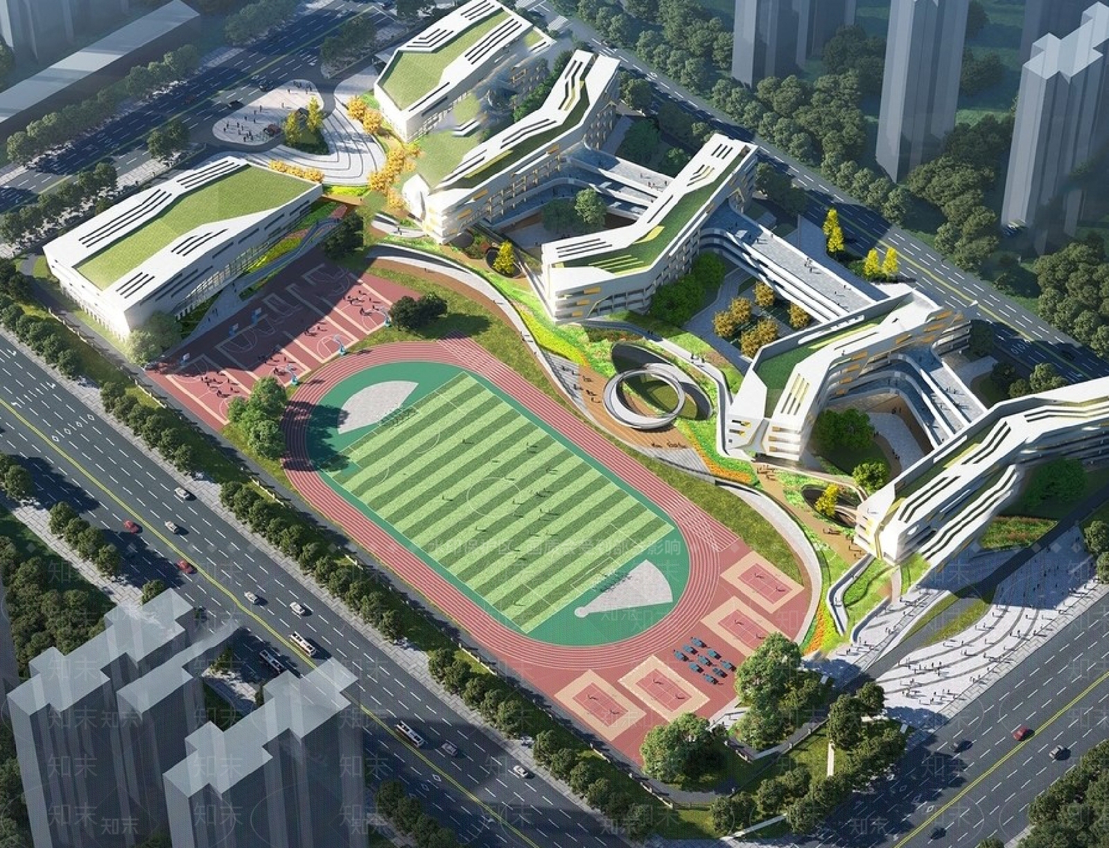 现代学校建筑SU模型下载【ID:1169754810】