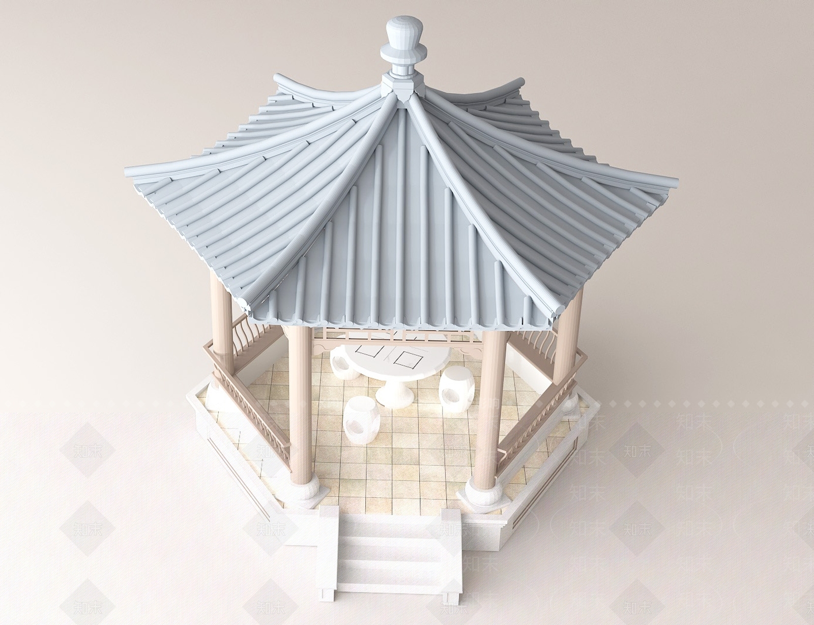 现代中式亭子3D模型下载【ID:1169769195】