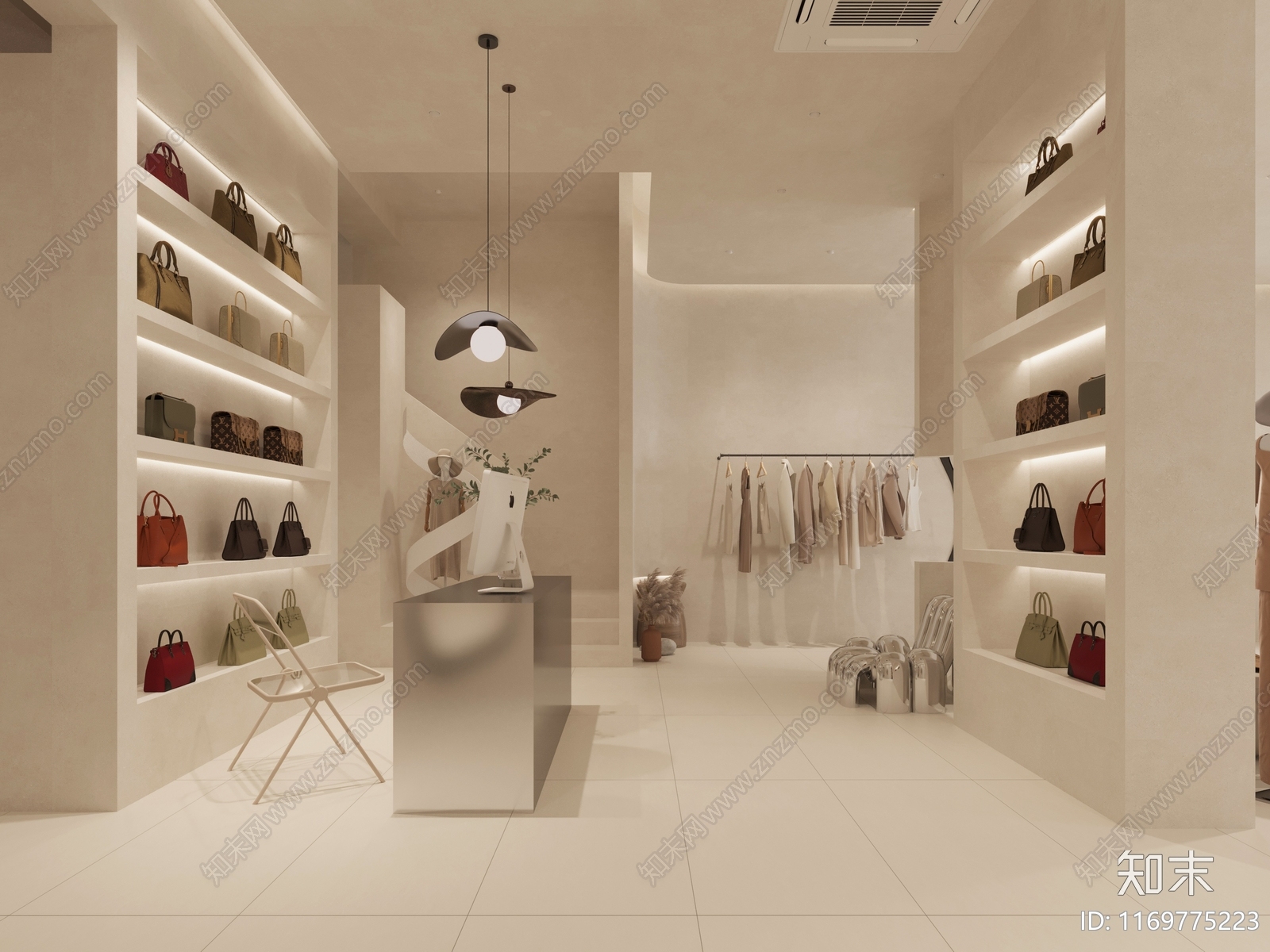 现代服装店3D模型下载【ID:1169775223】