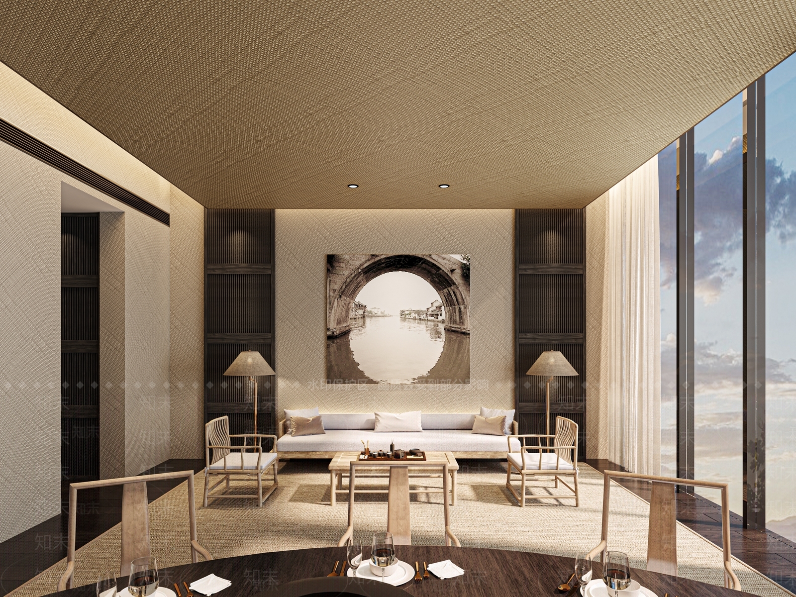 新中式现代包厢3D模型下载【ID:1169774644】