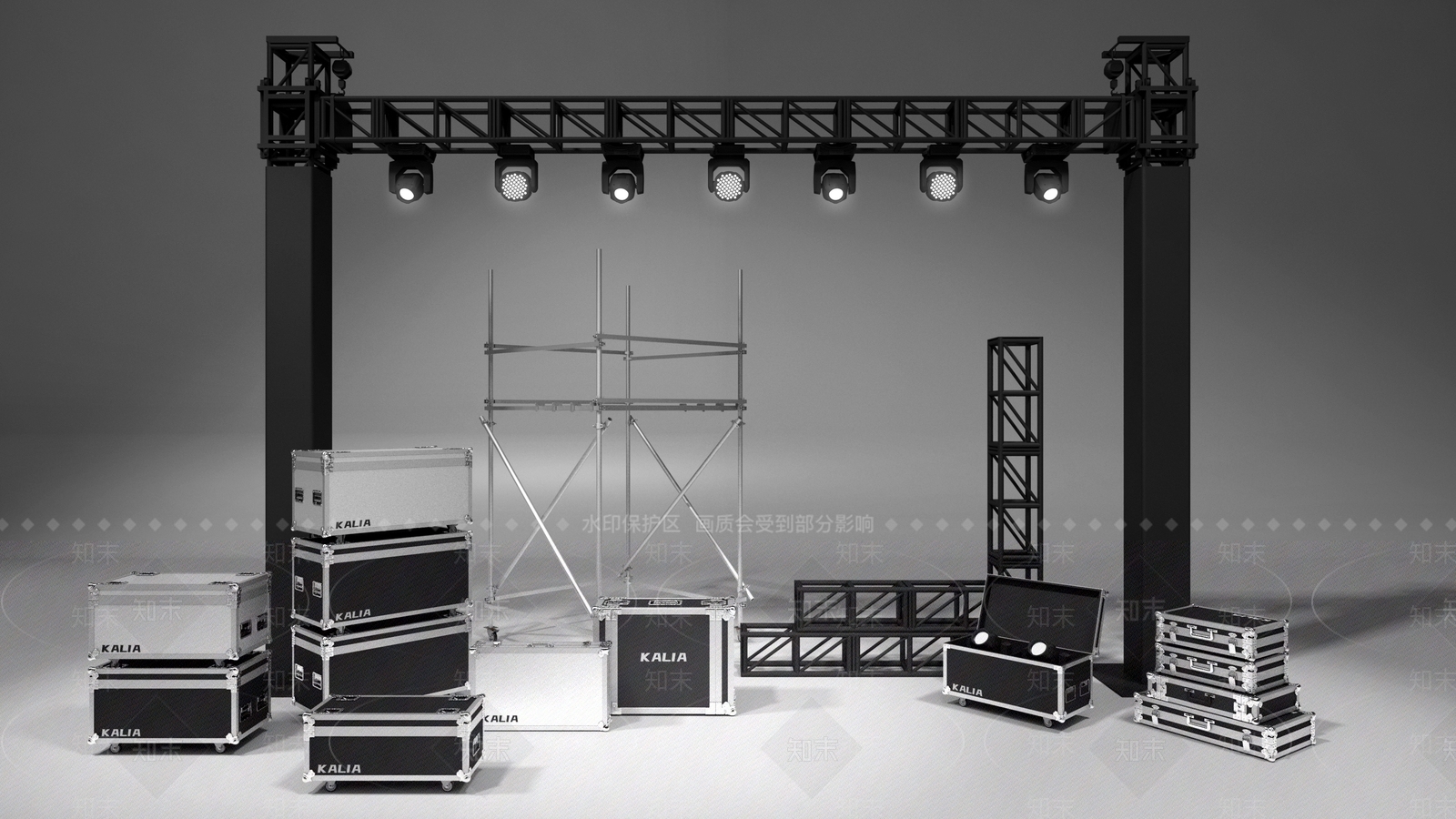 现代工业灯具组合3D模型下载【ID:1169783147】