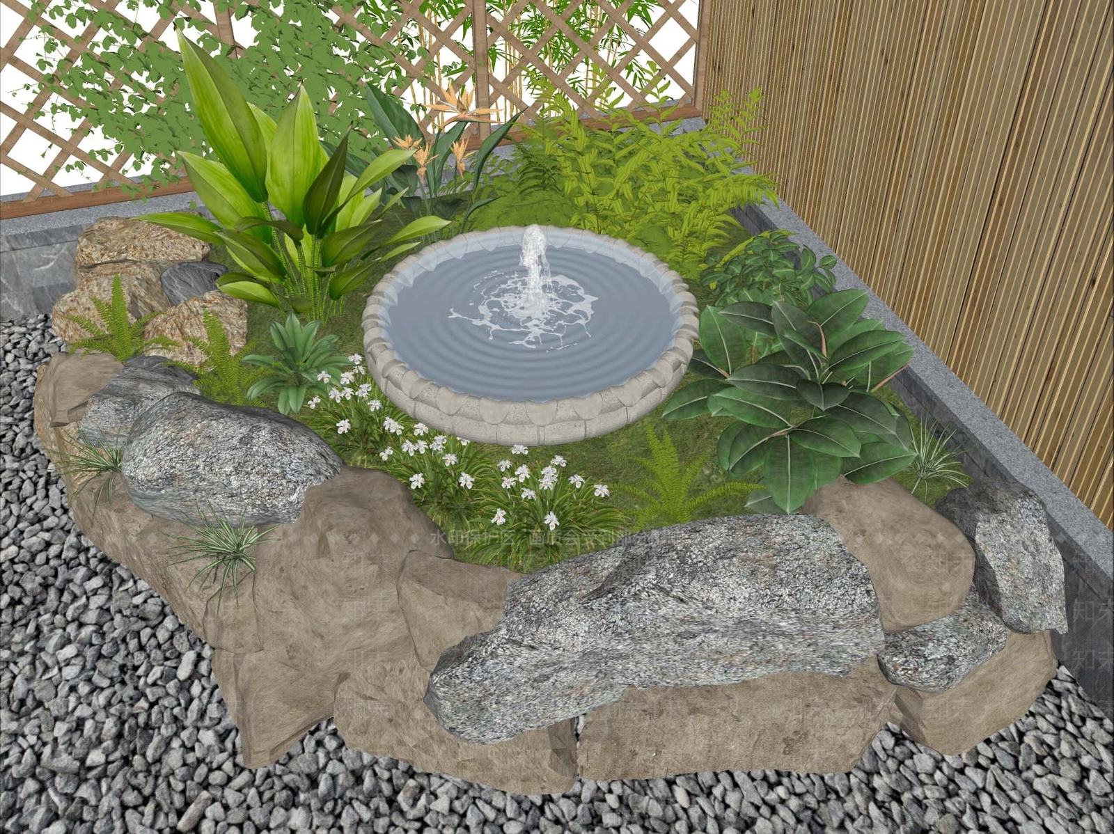 现代欧式水景SU模型下载【ID:1169792319】