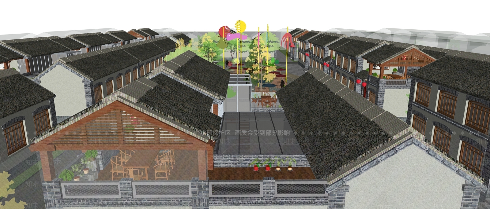 中式乡村民房SU模型下载【ID:1169792844】