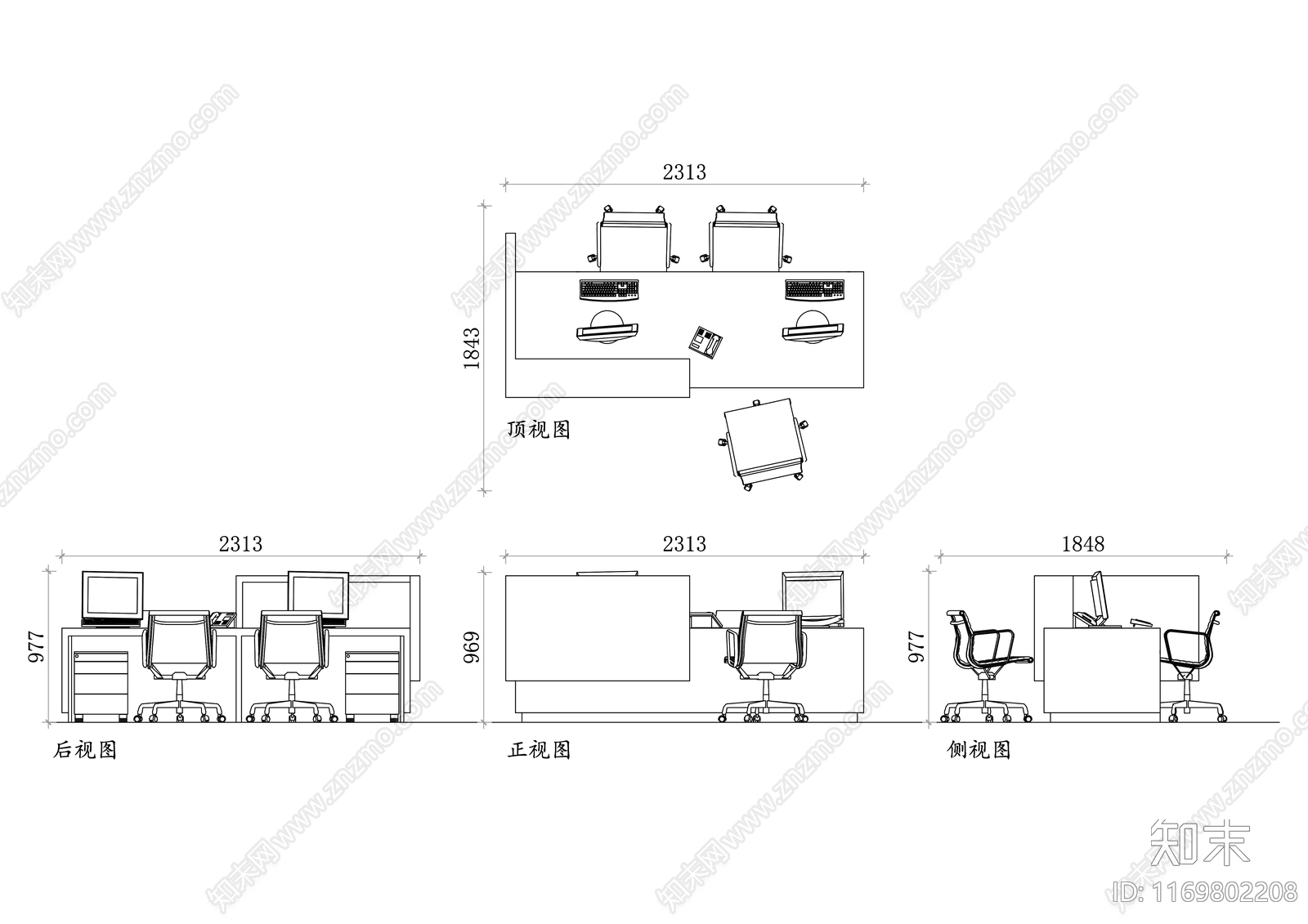 现代办公室cad施工图下载【ID:1169802208】